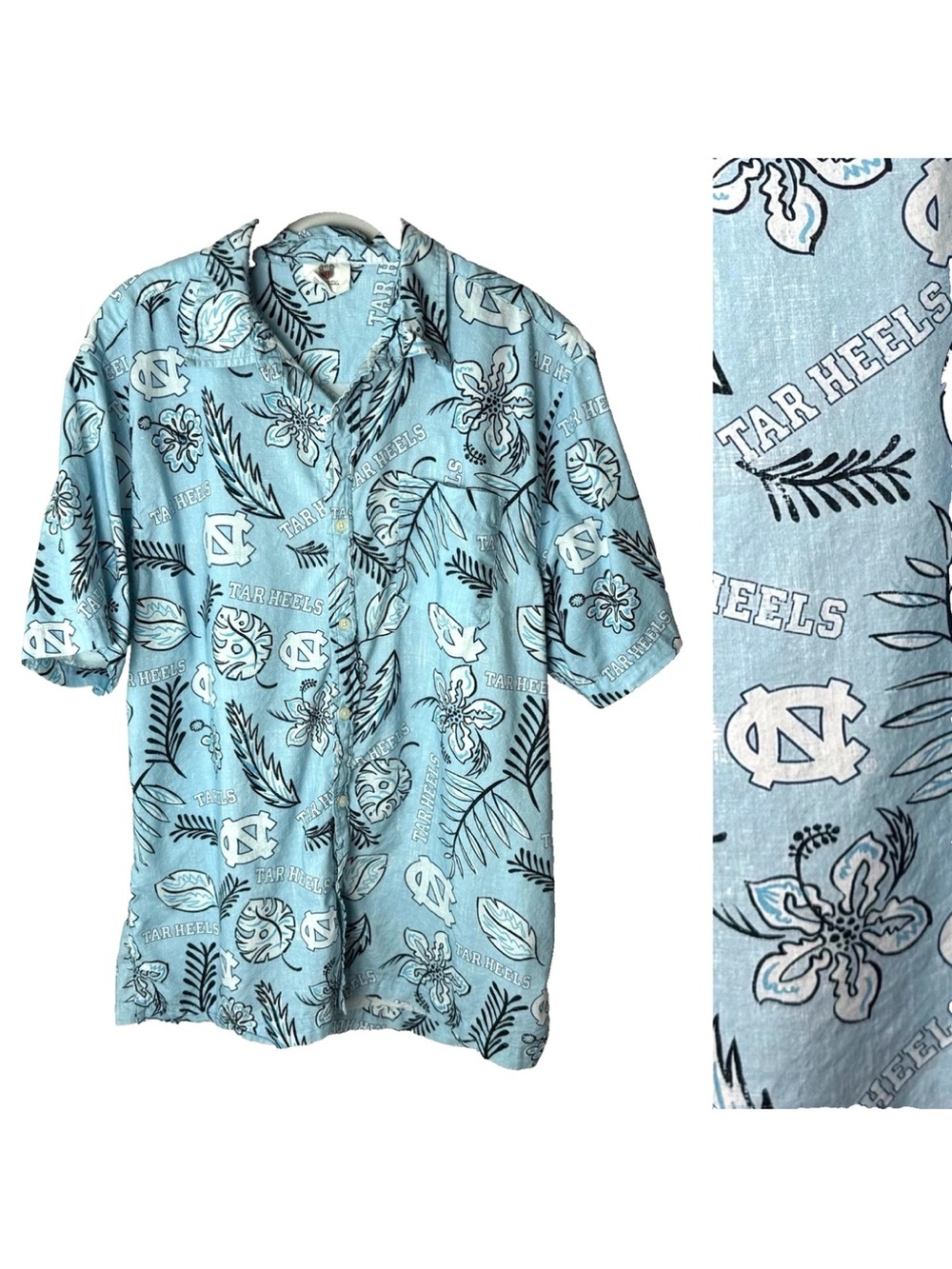 University of North Carolina Tar Heels Mens Shirt Size Large Cotton Blend